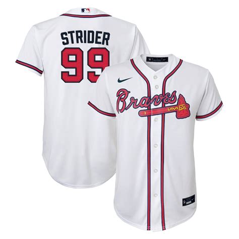 men's atlanta braves spencer strider nike white replica player jersey|spencer strider shirt.